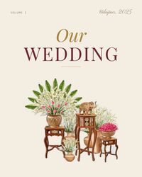 Cover of Our wedding: the title above a painting of brass urns, tuberoses and lotus flowers