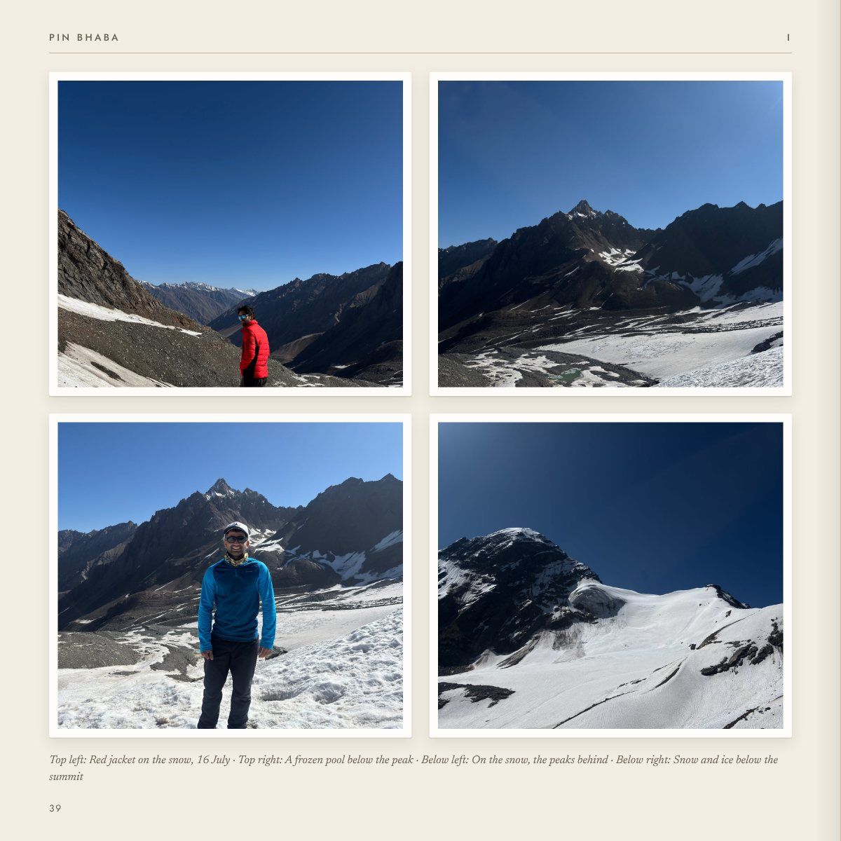 Photographs from 16 July, on the snow, page 43